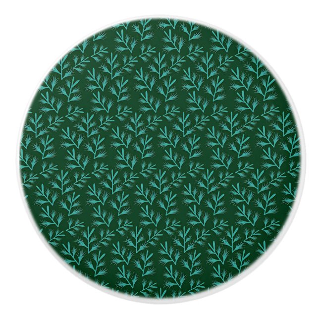  Dark Green Background with Teal Botanical Leaves Knopp (Framsidan)