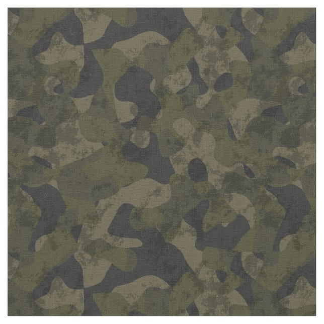 Dark Green Camo Abstract Tyg (Närbild)