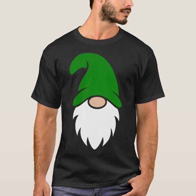Dark Green Christmas Gnome T Shirt (Framsida)