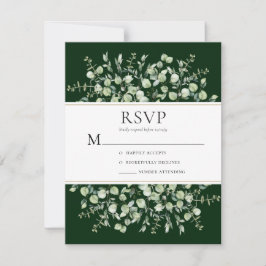 Dark Green Eucalyptus Wedding OSA Kort