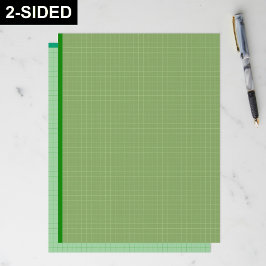 Dark Green Grid Graph Paper Sheets (Inch Squares) Brevhuvud