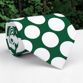 Dark Green Jumbo Polka Dots Custom Necktie Slips