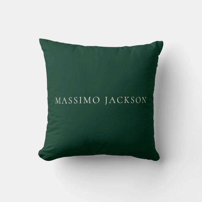 Dark Green Minimalist Plain Modern Aesthetic Look Kudde (Framsida)