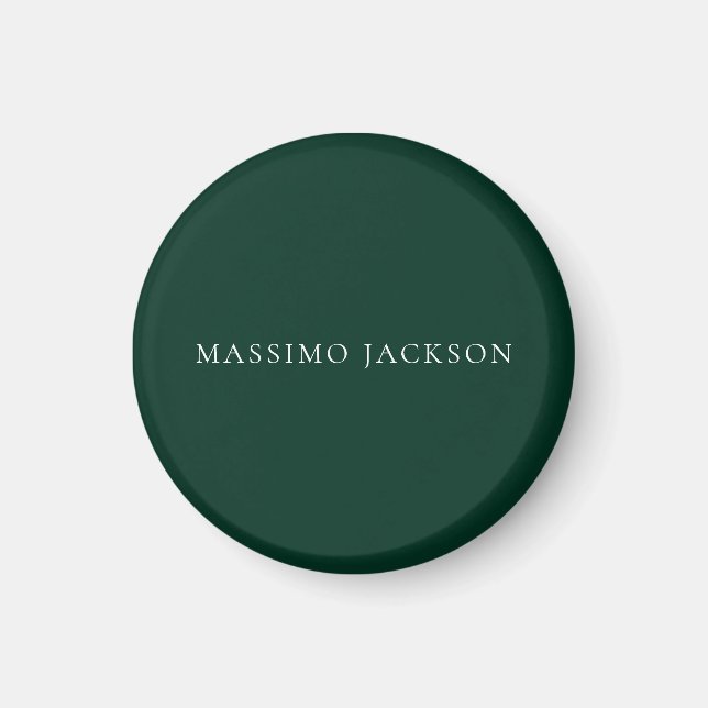 Dark Green Minimalist Plain Modern Aesthetic Look Magnet (Framsidan)