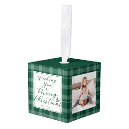 Dark Green Plaid Christmas Three Photo