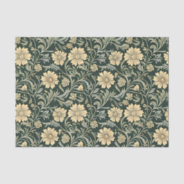 Dark green stylized yellow flowers  pattern 