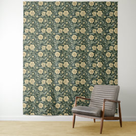 Dark green stylized yellow flowers  pattern 