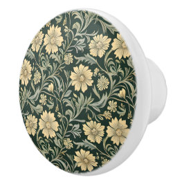 Dark green stylized yellow flowers  pattern  knopp