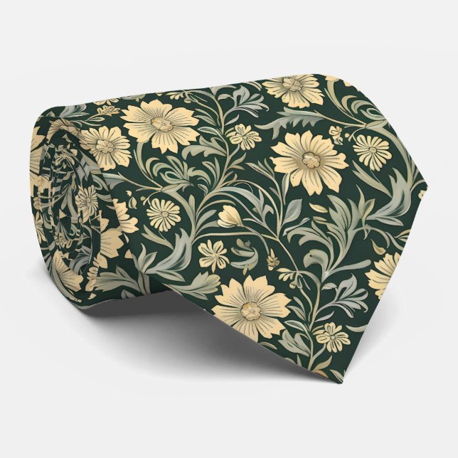 Dark green stylized yellow flowers  pattern  slips (Rullad)