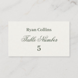 Dark Green Wedding Place Cards | Elegant Greenery  Placeringskort