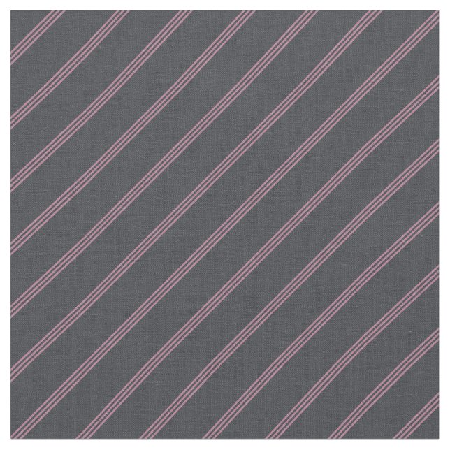 Dark Grey & Pink Stripes Tyg (Närbild)