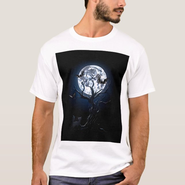 Dark Horror Art – Spooky Halloween-Inspired Design T Shirt (Framsida)