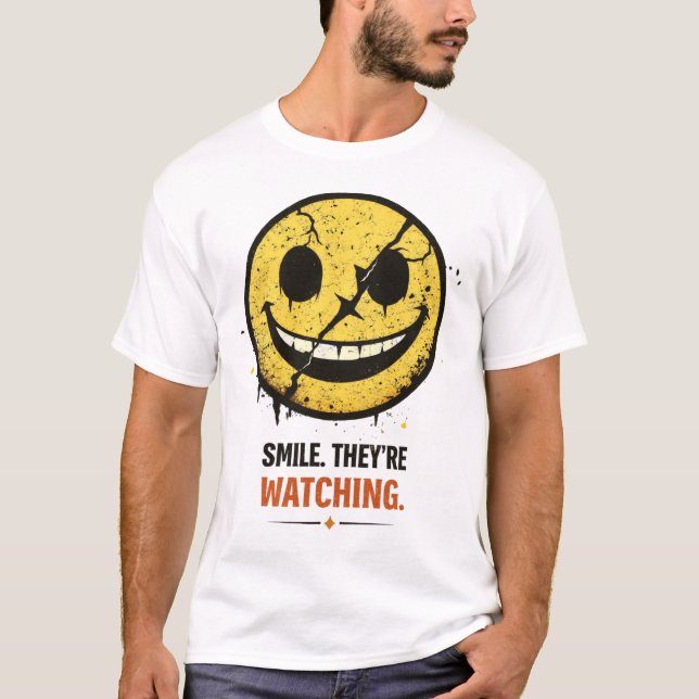 Dark Humor Smiley Face T Shirt (Framsida)