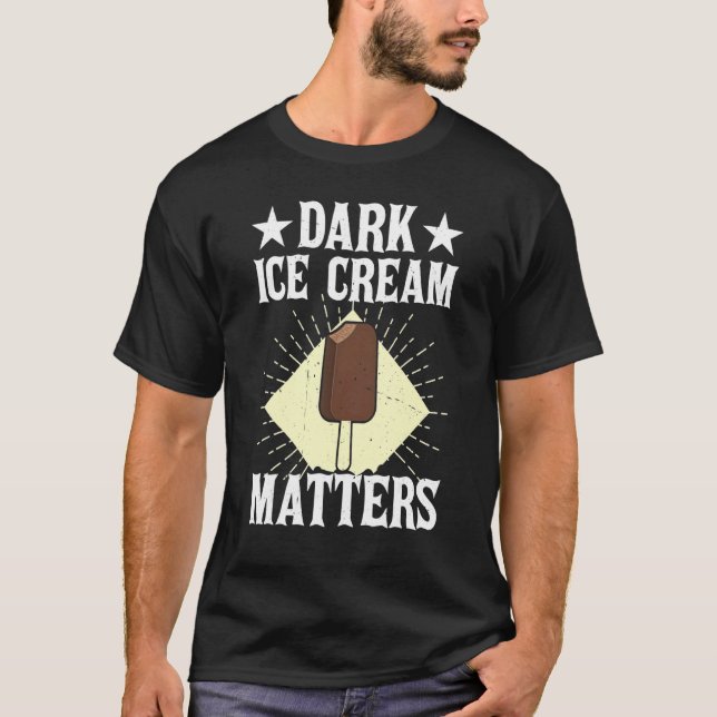 Dark Ice Cream Matters Sorbet Popsicle Mochi T Shirt (Framsida)