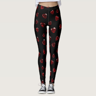 Dark Jeweled Heart Leggings