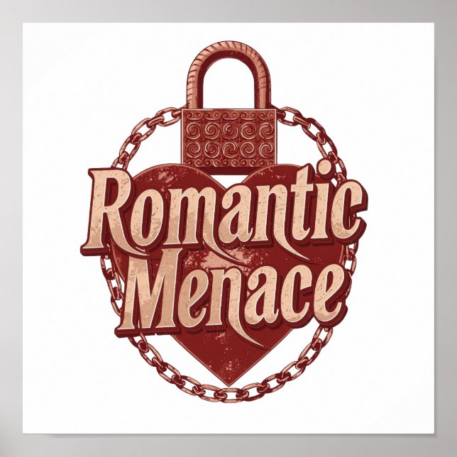 Dark Love Quote with Chains and Heart Poster (Framsidan)