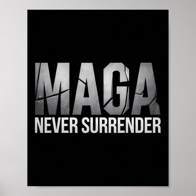 Dark Mega Trump 2024 Mega Never Surrender  Poster (Framsidan)