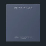 Dark Midnight Blue Minimalist Notepad Anteckningsblock<br><div class="desc">Dark Midnight Blue is a deep navy with a refined intensity. Classic and timeless with a modern edge,  it feels confident,  classy,  and elegant. The personalizable text features a classic,  elegant font in clean white.</div>