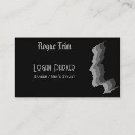 Dark Modern Barbershop Men's Stylist Visitkort