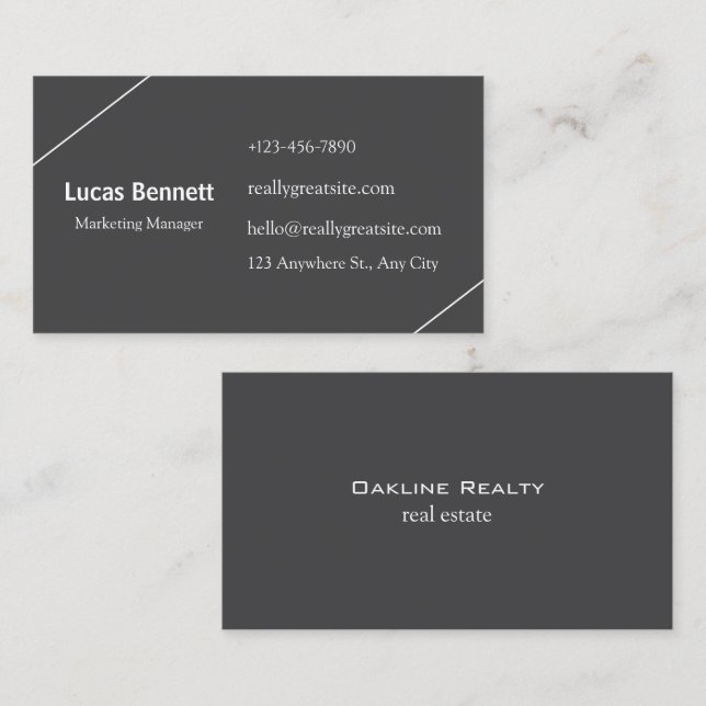 Dark Modern Business Cards Visitkort (Fram/baksida)