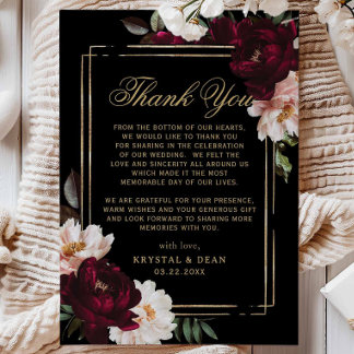 Dark Moody Burgundy Blush Black Floral Wedding Tack Kort