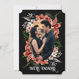 Dark Moody Engagement Announcement Custom Photo Inbjudningar