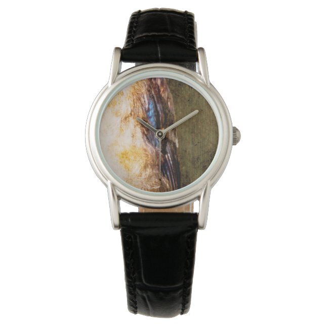 Dark Moody Feather Abstract Designer Watch  Armbandsur (Framsida)