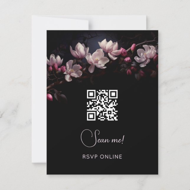 Dark Moody Floral Wedding | Scan Me  OSA Kort (Framsida)