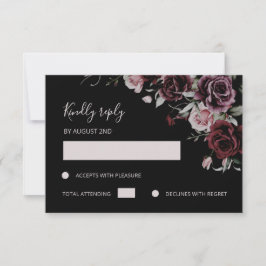 Dark Moody Romantic Watercolor Roses OSA Kort