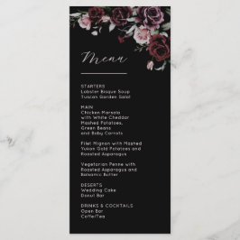 Dark Moody Roses Wedding Meny
