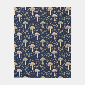Dark Navy Fungi | Minimalist Office Cozy Gift Fleecefilt
