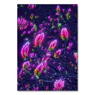 Dark Neon Magnolia Acrylic Sign – Botanical Glowin Bordsnummer