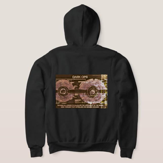Dark Ops Wormhole Hoodie —Interdimensionell Dossie T Shirt (Laydown Baksida)