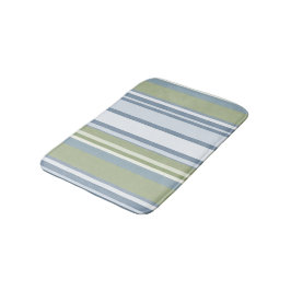 Dark Pastel Blue and Spring Rain Stripes Badrumsmatta