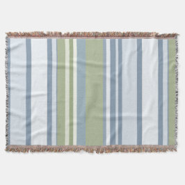 Dark Pastel Blue and Spring Rain Stripes Filt