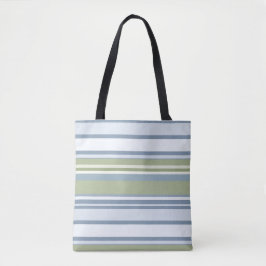 Dark Pastel Blue and Spring Rain Stripes Tygkasse