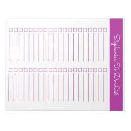 Dark Pink Vertical 8.5x11 Two Column Checklist Anteckningsblock