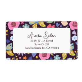 Dark Plum and Florals Business Shipping Label Fraktsedel