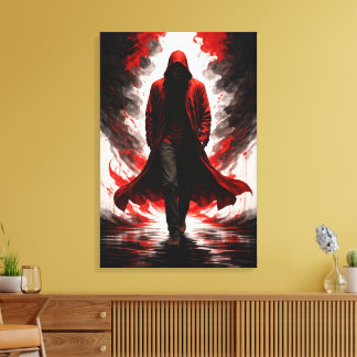 Dark Power Awakening – Red Hooded Figure Canvastryck