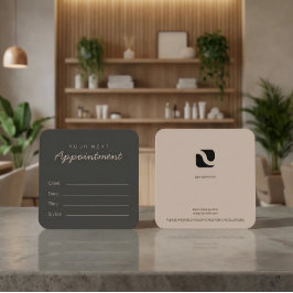 Dark Premium modern chic Salon Appointment Card Tidsbeställning Kort