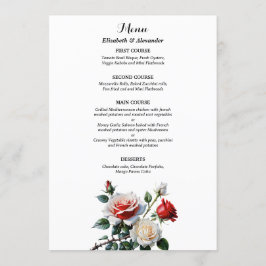Dark Pretty pink white red roses floral wedding Meny