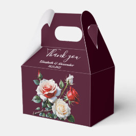 Dark Pretty pink white red roses floral wedding  Presentaskar