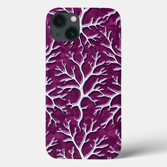 Dark Purple Branch iPhone Case Artistic Style (Baksida)