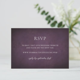 Dark Purple Fine Art Floral Elegant Wedding OSA Kort