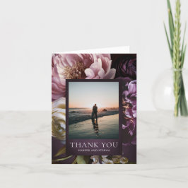 Dark Purple Fine Art Floral Elegant Wedding Tack Kort