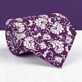 Dark Purple Floral Pattern Custom Necktie Slips