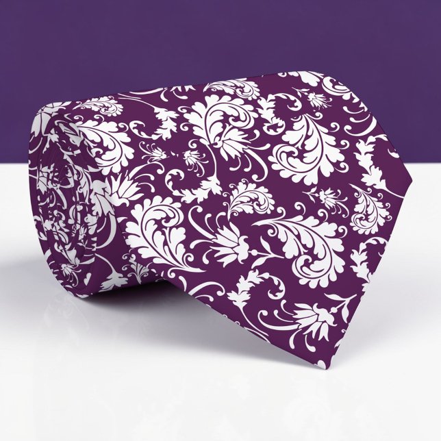 Dark Purple Floral Pattern Custom Necktie Slips (Skapare uppladdad)