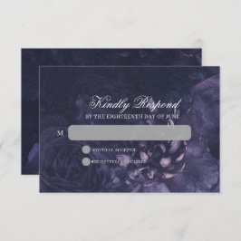 Dark Purple Gothic Boho Floral Wedding OSA Kort