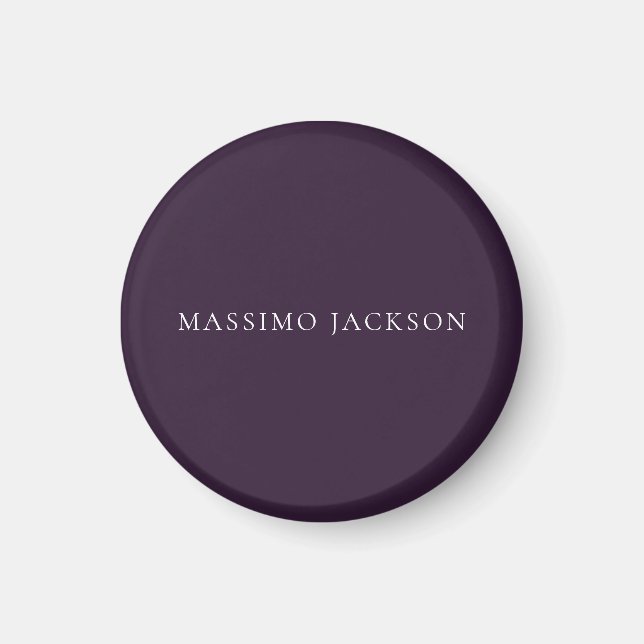Dark Purple Minimalist Plain Modern  Magnet (Framsidan)