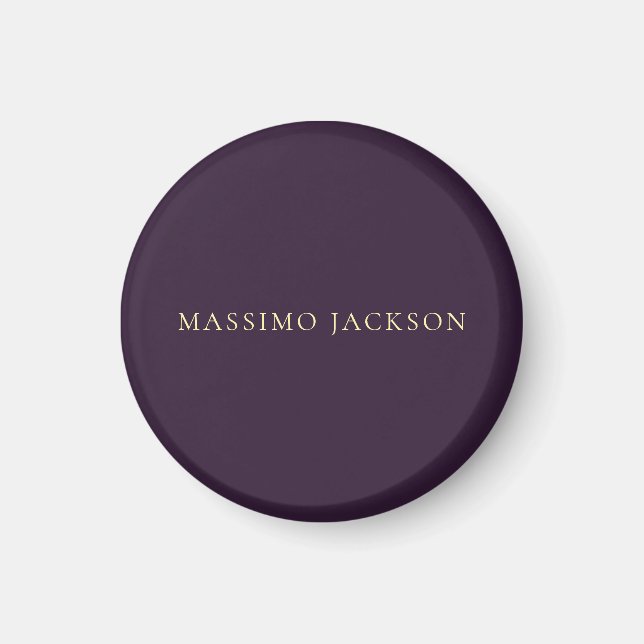 Dark Purple Minimalist Plain Modern  Magnet (Framsidan)